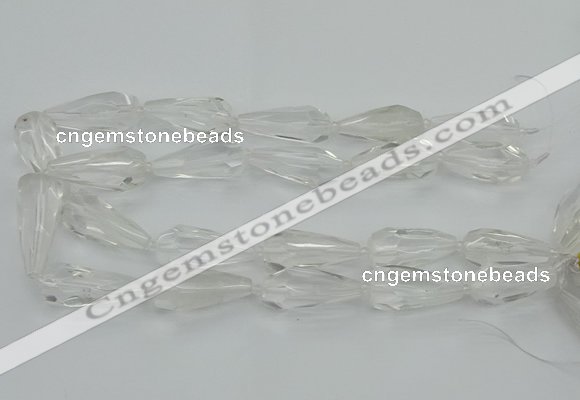 CNG5646 15*35mm - 18*45mm faceted teardrop white crystal beads