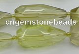 CNG5648 15*35mm - 18*45mm faceted teardrop lemon quartz beads