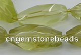 CNG5649 15.5 inches 15*35mm - 18*40mm faceted rice lemon quartz beads