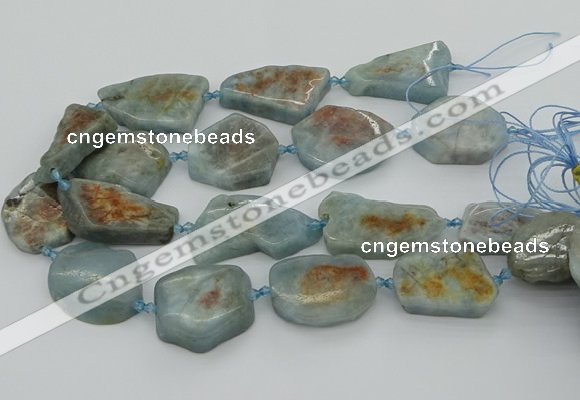 CNG5673 15.5 inches 25*35mm - 30*40mm freeform aquamarine beads