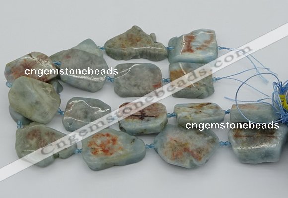 CNG5674 15.5 inches 30*40mm - 35*45mm freeform aquamarine beads