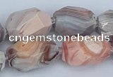 CNG5683 12*16mm - 18*25mm faceted nuggets pink botswana agate beads