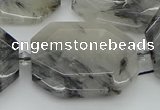 CNG5687 20*30mm - 35*45mm faceted freeform black rutilated quartz beads