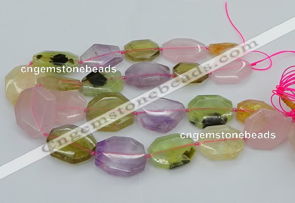 CNG5688 20*30mm - 35*45mm faceted freeform mixed quartz beads