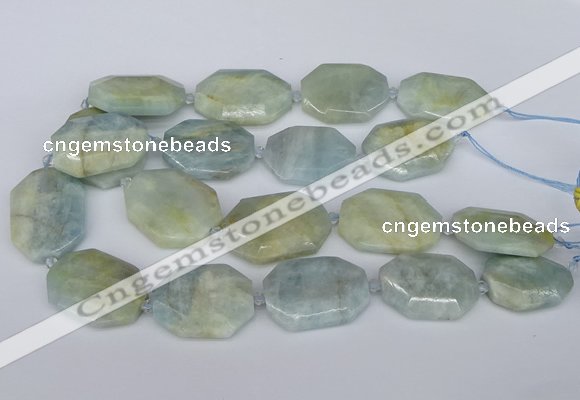 CNG5690 15.5 inches 20*30mm - 35*45mm faceted freeform aquamarine beads