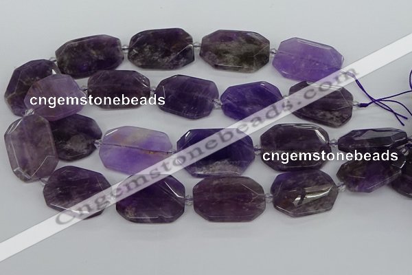 CNG5700 15.5 inches 25*30mm - 28*35mm faceted freeform amethyst beads