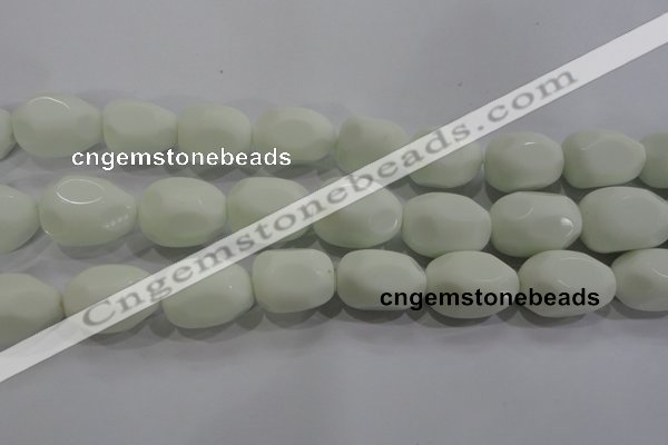 CNG571 15.5 inches 18*25mm nuggets white porcelain beads