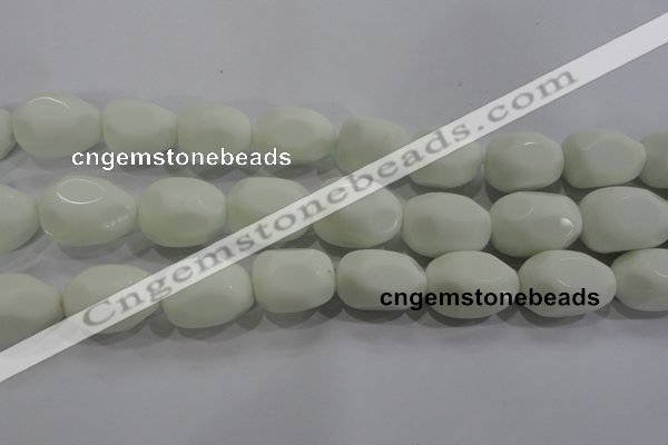 CNG571 15.5 inches 18*25mm nuggets white porcelain beads