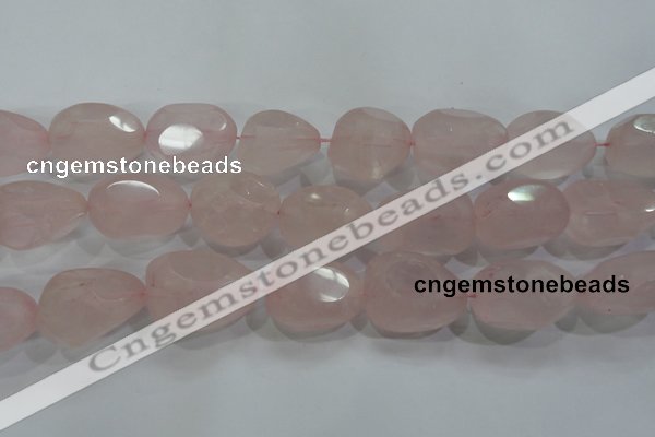 CNG572 15.5 inches 18*30mm nuggets rose quartz beads