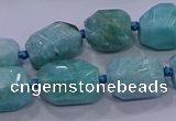 CNG5729 12*16mm - 13*18mm faceted nuggets amazonite beads