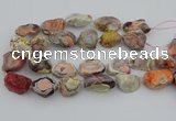 CNG5733 18*25mm - 22*35mm nuggets pink botswana agate beads