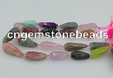 CNG5741 15*35mm - 18*45mm faceted teardrop mixed gemstone beads