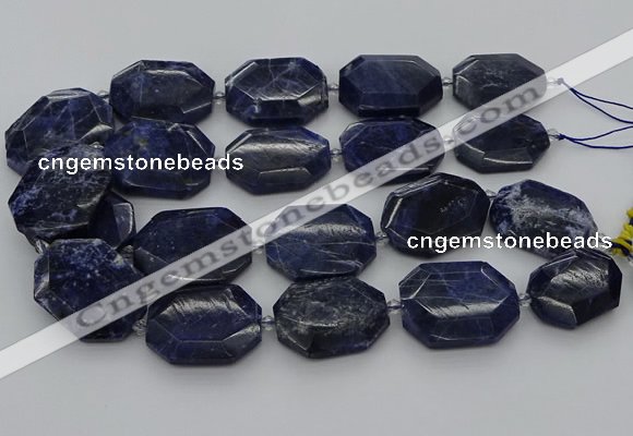 CNG5765 15.5 inches 20*30mm - 35*45mm faceted freeform sodalite beads