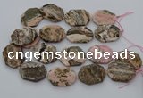 CNG5768 20*30mm - 35*45mm faceted freeform rhodochrosite beads