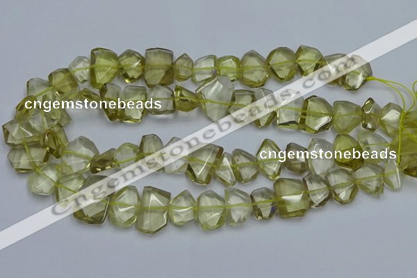 CNG5773 15.5 inches 12*16mm - 15*20mm faceted freeform lemon quartz beads