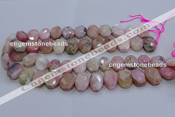 CNG5778 13*18mm - 15*20mm faceted freeform natural pink opal beads