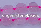 CNG5784 10*12mm - 10*14mm faceted freeform rose quartz beads