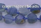 CNG5793 10*12mm - 10*14mm faceted freeform blue calcite beads