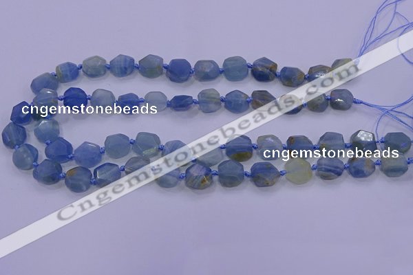 CNG5793 10*12mm - 10*14mm faceted freeform blue calcite beads