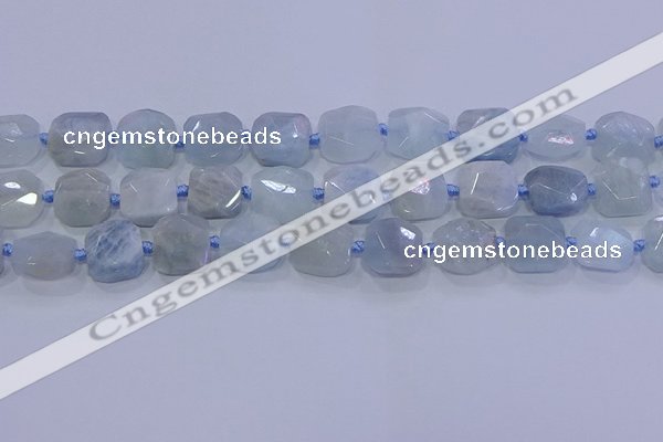 CNG5807 15.5 inches 10*12mm - 10*14mm faceted freeform aquamarine beads