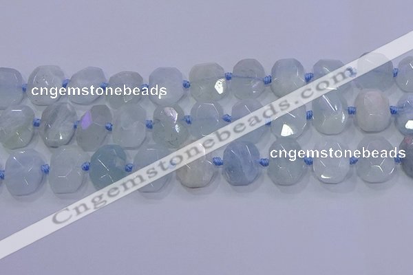 CNG5808 15.5 inches 10*14mm - 12*16mm faceted freeform aquamarine beads