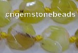 CNG5811 15.5 inches 10*12mm - 10*14mm faceted freeform yellow opal beads