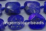 CNG5815 15.5 inches 10*12mm - 10*14mm faceted freeform lapis lazuli beads