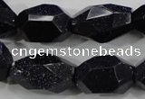 CNG582 15.5 inches 13*22mm faceted nuggets blue goldstone beads