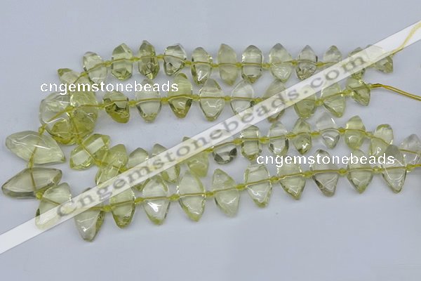 CNG5826 15.5 inches 8*18mm - 13*30mm freeform lemon quartz beads