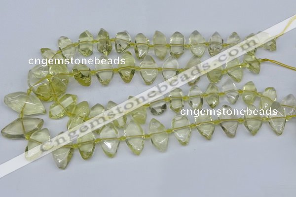 CNG5826 15.5 inches 8*18mm - 13*30mm freeform lemon quartz beads