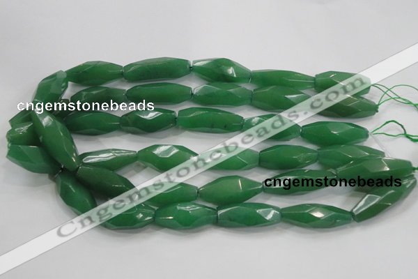 CNG584 15.5 inches 14*33mm faceted nuggets green aventurine beads