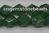 CNG5843 15.5 inches 14*15mm faceted nuggets green strawberry quartz beads