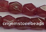 CNG5846 15.5 inches 14*15mm faceted nuggets strawberry quartz beads