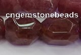 CNG5847 16*22mm - 18*25mm faceted nuggets strawberry quartz beads