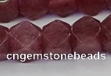 CNG5848 15.5 inches 14*15mm faceted nuggets strawberry quartz beads