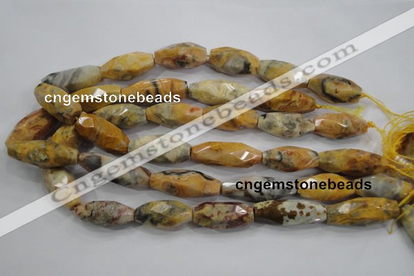 CNG585 15.5 inches 14*33mm faceted nuggets crazy lace agate beads