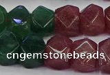 CNG5852 10*14mm - 12*16mm faceted nuggets mixed strawberry quartz beads