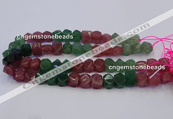 CNG5852 10*14mm - 12*16mm faceted nuggets mixed strawberry quartz beads