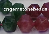 CNG5853 14*16mm - 16*18mm faceted nuggets mixed strawberry quartz beads