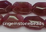 CNG5856 15*20mm - 20*25mm faceted freeform strawberry quartz beads