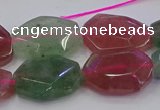 CNG5857 15*20mm - 20*25mm faceted freeform mixed strawberry quartz beads