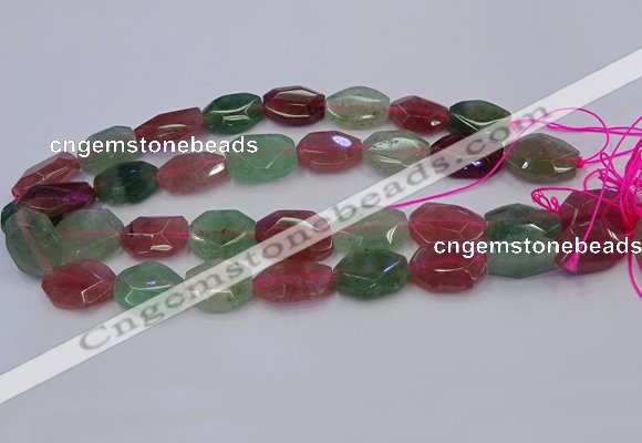 CNG5857 15*20mm - 20*25mm faceted freeform mixed strawberry quartz beads