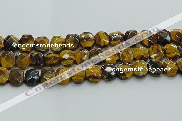 CNG5875 8*12mm - 12*16mm faceted freeform yellow tiger eye beads