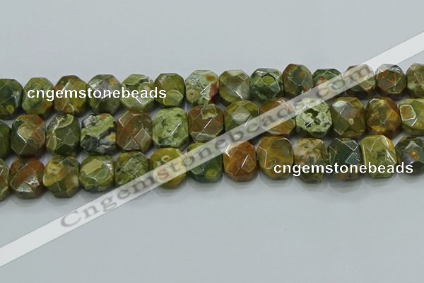 CNG5876 15.5 inches 8*12mm - 12*16mm faceted freeform rhyolite beads