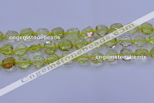 CNG5880 15.5 inches 10*12mm - 10*14mm faceted freeform lemon quartz beads