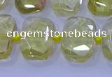 CNG5882 15.5 inches 10*14mm - 12*16mm faceted freeform lemon quartz beads