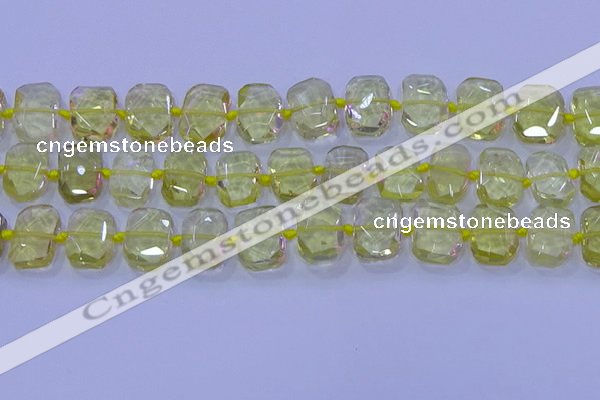 CNG5882 15.5 inches 10*14mm - 12*16mm faceted freeform lemon quartz beads