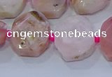 CNG5885 15.5 inches 10*14mm - 12*16mm faceted freeform pink opal beads