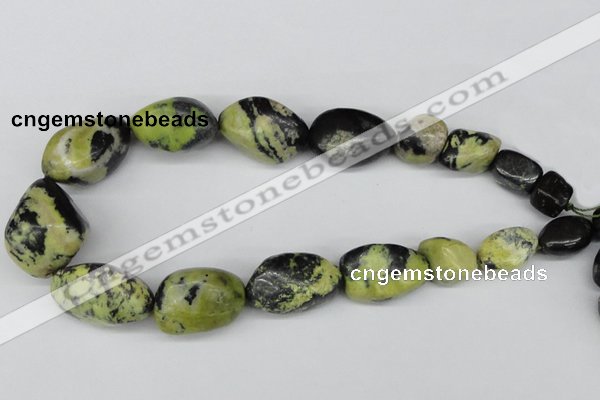 CNG59 15.5 inches 10*16mm - 20*35mm nuggets yellow pine turquoise beads