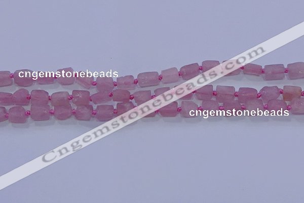 CNG5901 4*6mm - 6*10mm nuggets rough Madagascar rose quartz beads